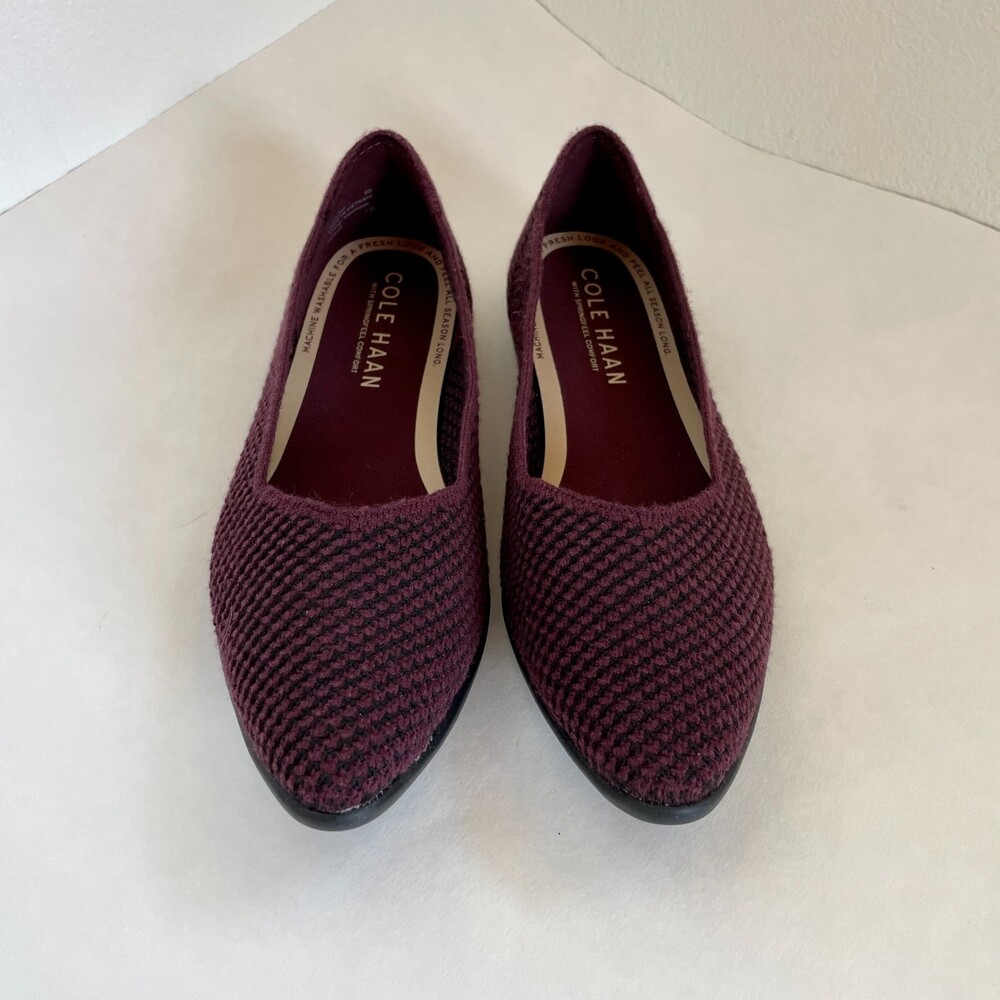 NWOT Cole Haan Springfeel Stitchlite Skimmer Washable Flats in Burgundy Size 6 - Picture 4 of 11